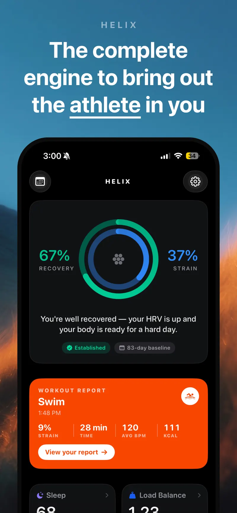 Helix: Athlete Recovery Tracker screenshot 1