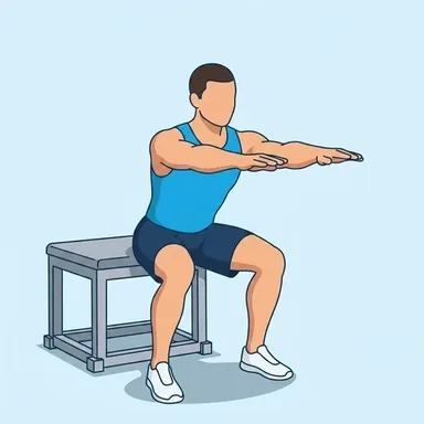 Box Squat, peak position