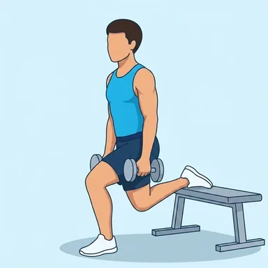 Bulgarian Split Squat, peak position