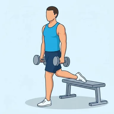 Bulgarian Split Squat, start position