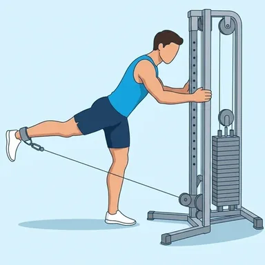 Cable Glute Kickback, peak position