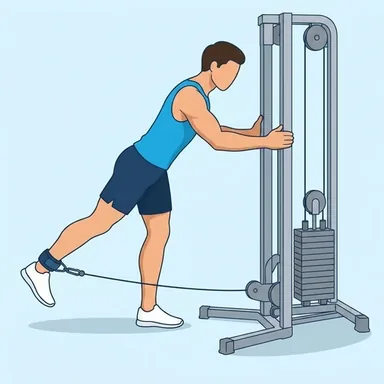 Cable Glute Kickback, start position