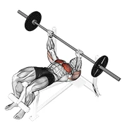 Decline Barbell Bench Press, peak position