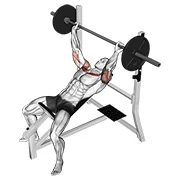 Incline Barbell Bench Press, peak position