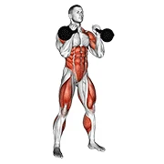 Kettlebell Clean, peak position