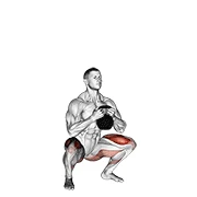 Kettlebell Goblet Squat, peak position
