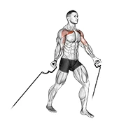 Low-to-High Cable Fly, start position