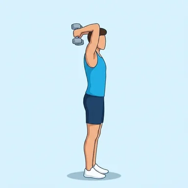 Overhead Dumbbell Extension, peak position