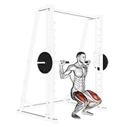 Smith Machine Squat, peak position